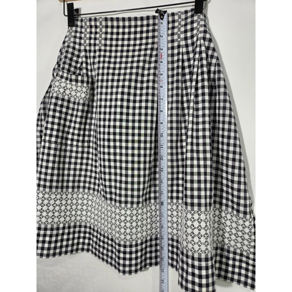 Vintage Gingham Half Apron Black White Check Chicken Scratch‎ Cottagecore Retro